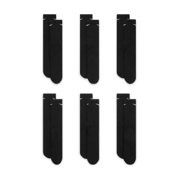 Nike Men's Black Athletic Crew Socks 6 pairs - Picture 4 of 4